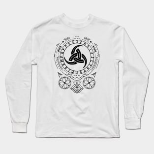 Triple Horn of Odin | Norse Pagan Symbol Long Sleeve T-Shirt